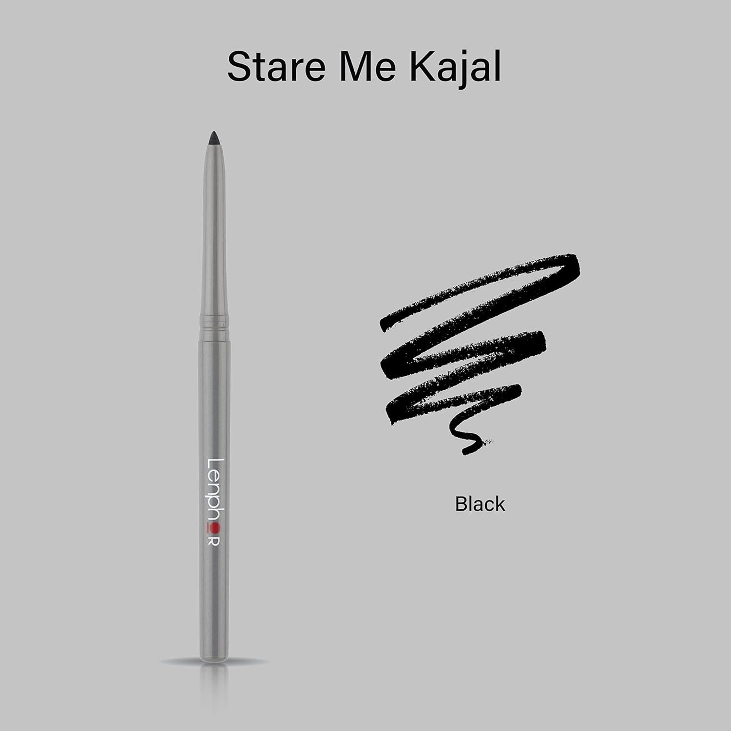 Lenphor - Stare Me Eye Kajal Pencil Black Waterproof, Long Lasting With Creamy Texture & Matte Finish, Eye Makeup, Eye Pencil Precision Tip, Kajal Black Waterproof