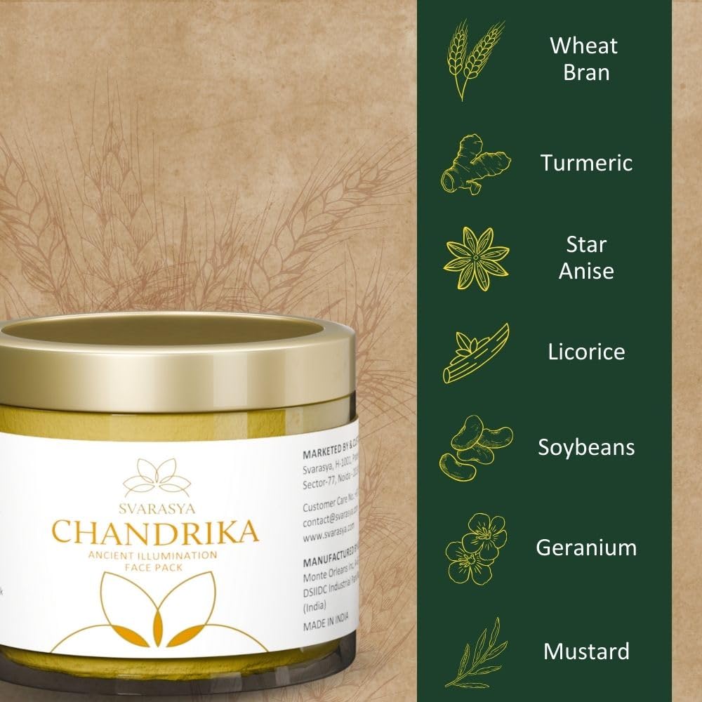 Svarasya Chandrika Natural Face Pack (ubtan powder) | The Ancient Illuminator Face Pack for oily and acne prone skin with Natural Ingredients (Includes Turmeric
