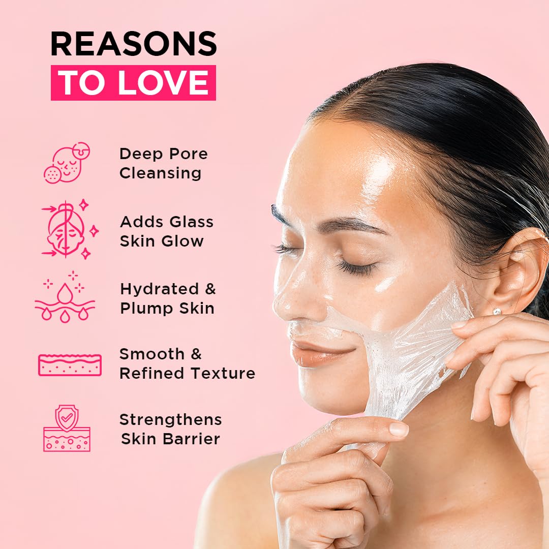 Orgatre Korean Peel Off Mask with Ceramide & Rice Water | Brightening & Hydrating Face Mask | Removes Blackheads, Dead Skin & Tan | For Glassy & Radiant Skin |
