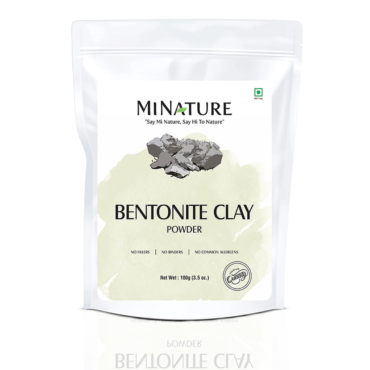 Mi Nature Multani Mitti Clay Powder 100g (3.5 Oz) | 100% Pure Bentonite Fuller's Earth | Natural Clay for Face Masks, Skin Care and Hair Conditioning | Resealab