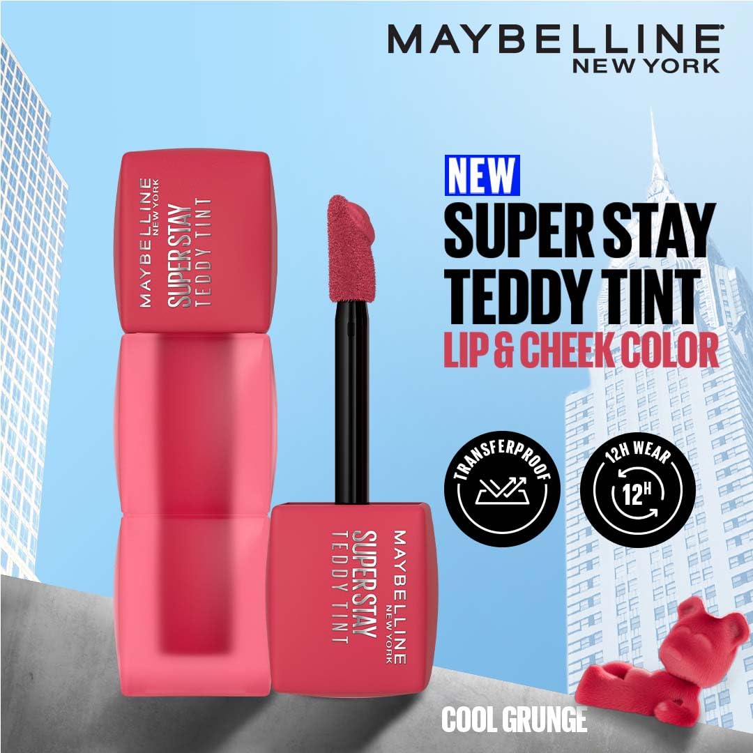 Maybelline New York Superstay Teddy Tint, Lip and Cheek Color, Heart Locket Heart Locket 5 ml (Pack of 1)
