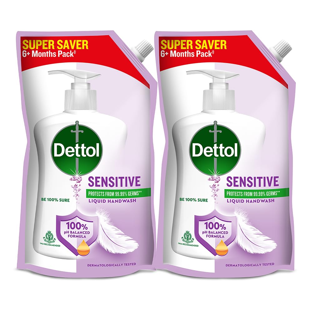 Dettol Sensitive Liquid Hand Wash Refill - 675 ml (Pack of 2)