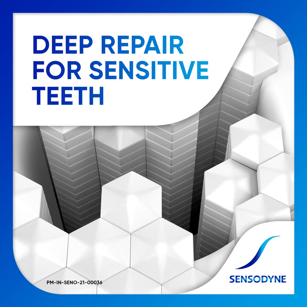 Sensodyne Toothpaste Repair & Protect Combo pack, tooth paste for deep repair of sensitive teeth, 140 gm multi-pack (70 gm x 2) (Pack of 2)