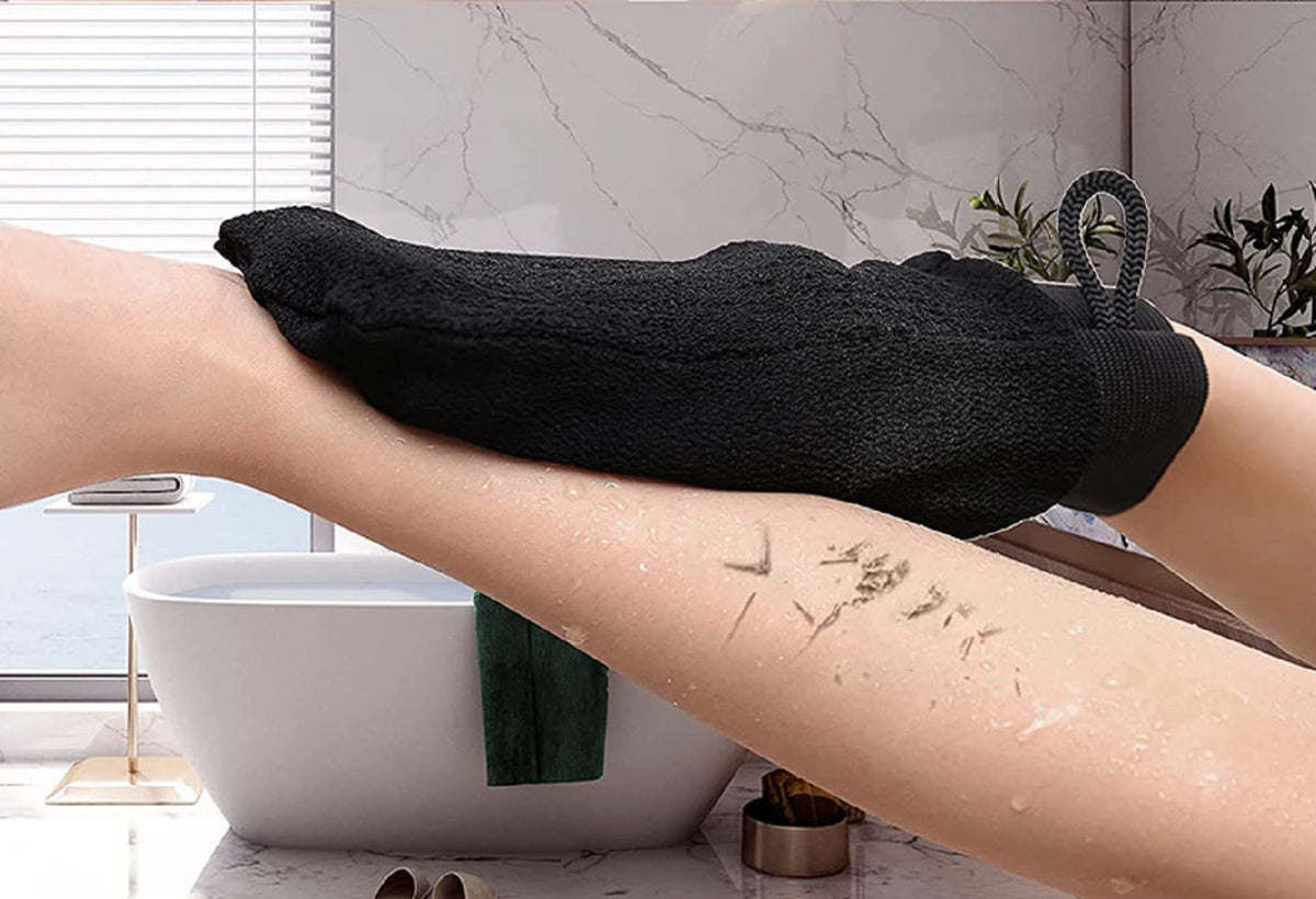 Exfoliating Body & Face Dead Skin Remover Body Scrubber Exfoliator Mitt for Use at Shower or Bath – Korean Style Exfoliating Women & Men Washcloth (Pack 1) (1)