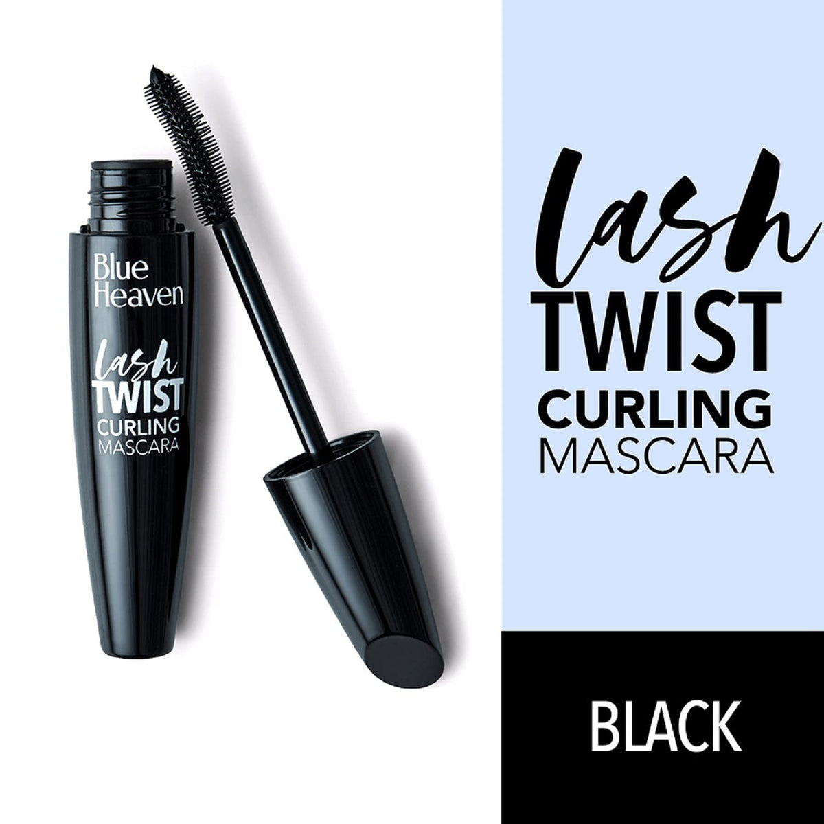 Blue Heaven Lash Twist Curling Mascara for Women | Waterproof, Smudge Proof & Long Lasting | Quick Dry, No Clumping | Intense Black Volumizing & Curling Mascara