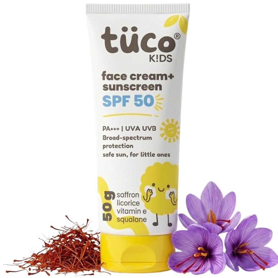 Tuco Kids Sunscreen for Kids, Sunscreen spf50 PA++++, 2-in-1 Face Cream-50g Cream - SPF50 - 50g - Pack of 1