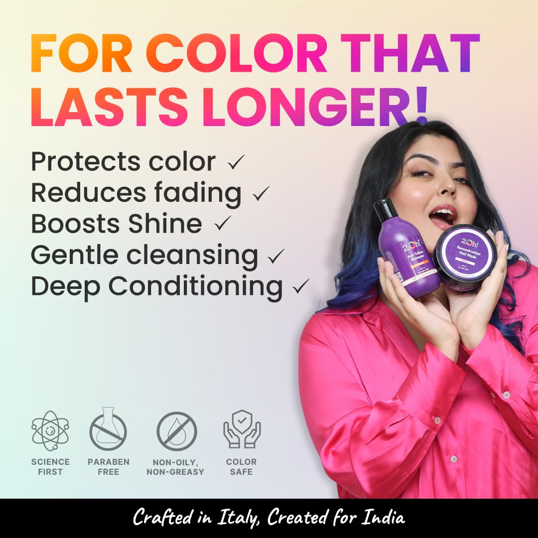 2.Oh! Italian Post Color Combo with Color Protect Complex | Colour Protect Shampoo + Hair Mask for Coloured Hair | Daily Use Shampoo and Mask with pH 4.5 | Idea
