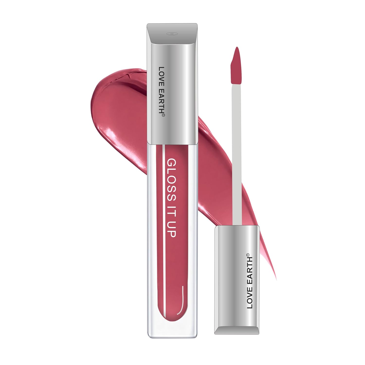 Love Earth Liquid Lip Gloss -Blow Up For Soft & Dewy Lips Enriched With Vitamin E & Almond Oil Lip Color For Glossy Look |Lightweight Non Sticky Lip Shiner For Moisturizing Lips 3ml (Dark Pink)