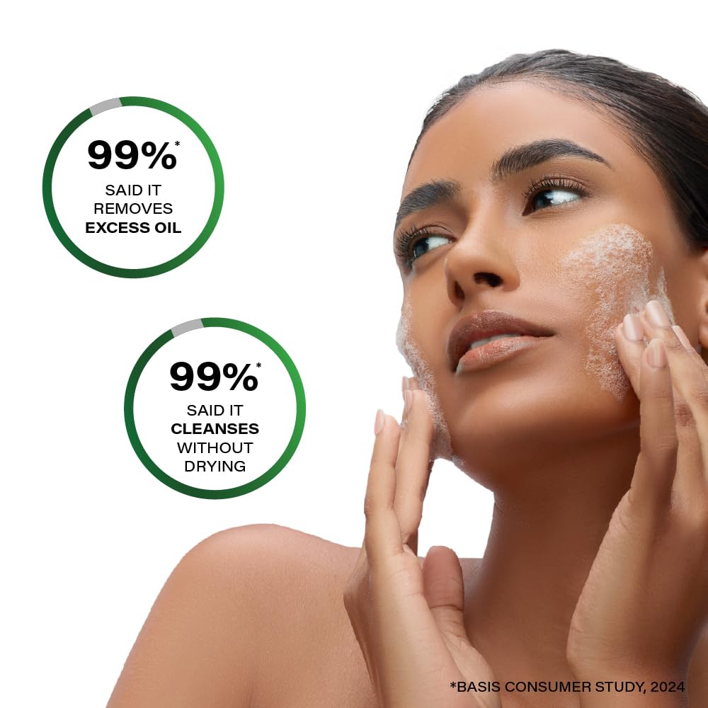 Novology Acne Clearing Foaming Cleanser, 0.35% Thymol & Terpineol, Facewash for Pimples,Whiteheads, Blackheads, Sensitive Skin, Fragrance Free, Non Irritating,