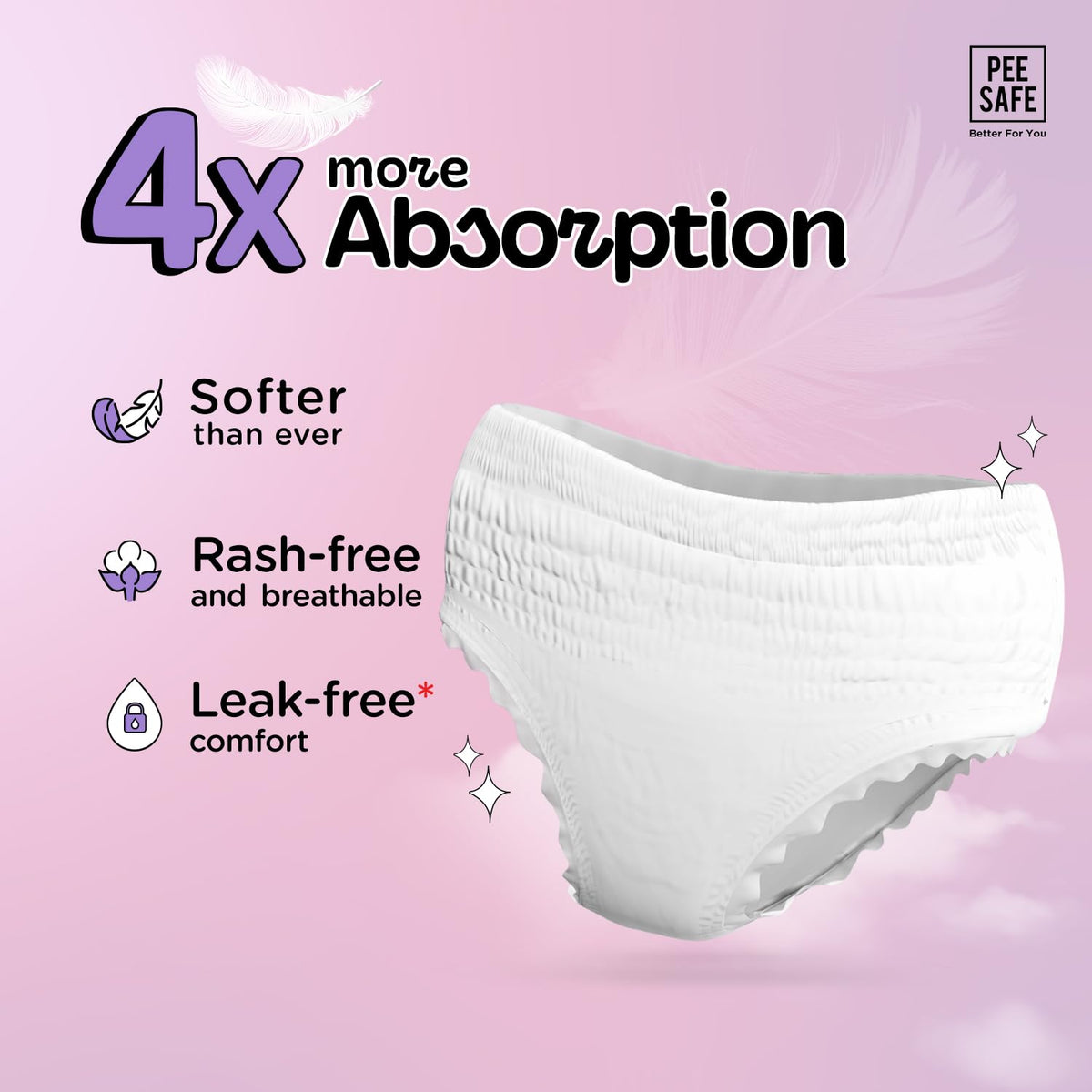 Pee Safe Comfort Period Panties XL-XXL | 8 Panties | 12 Hr Protection XL-XXL (8Pcs) 8