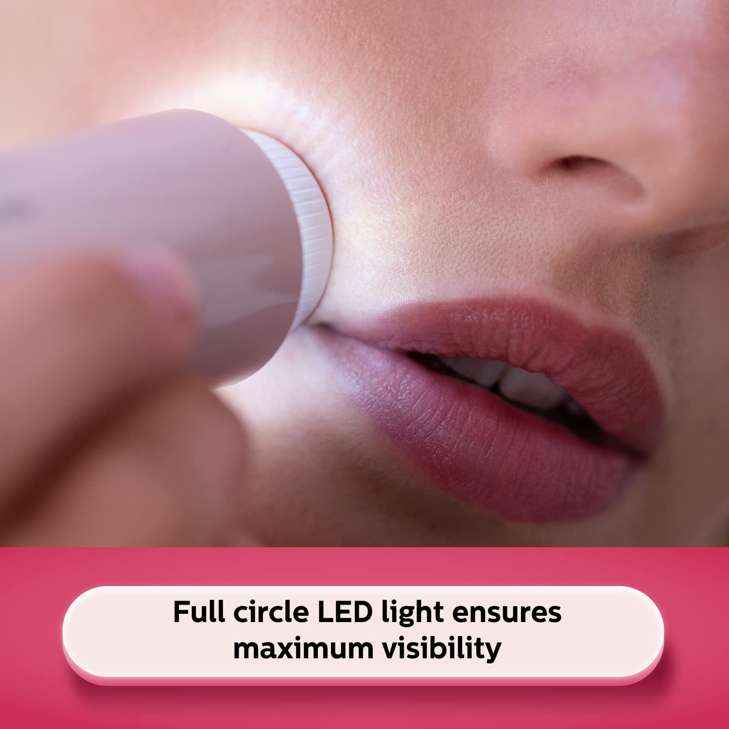 Philips - Cordless Facial Hair Remover with Wide Hypoallergenic Head for gentle experience at home (BRR454/00)