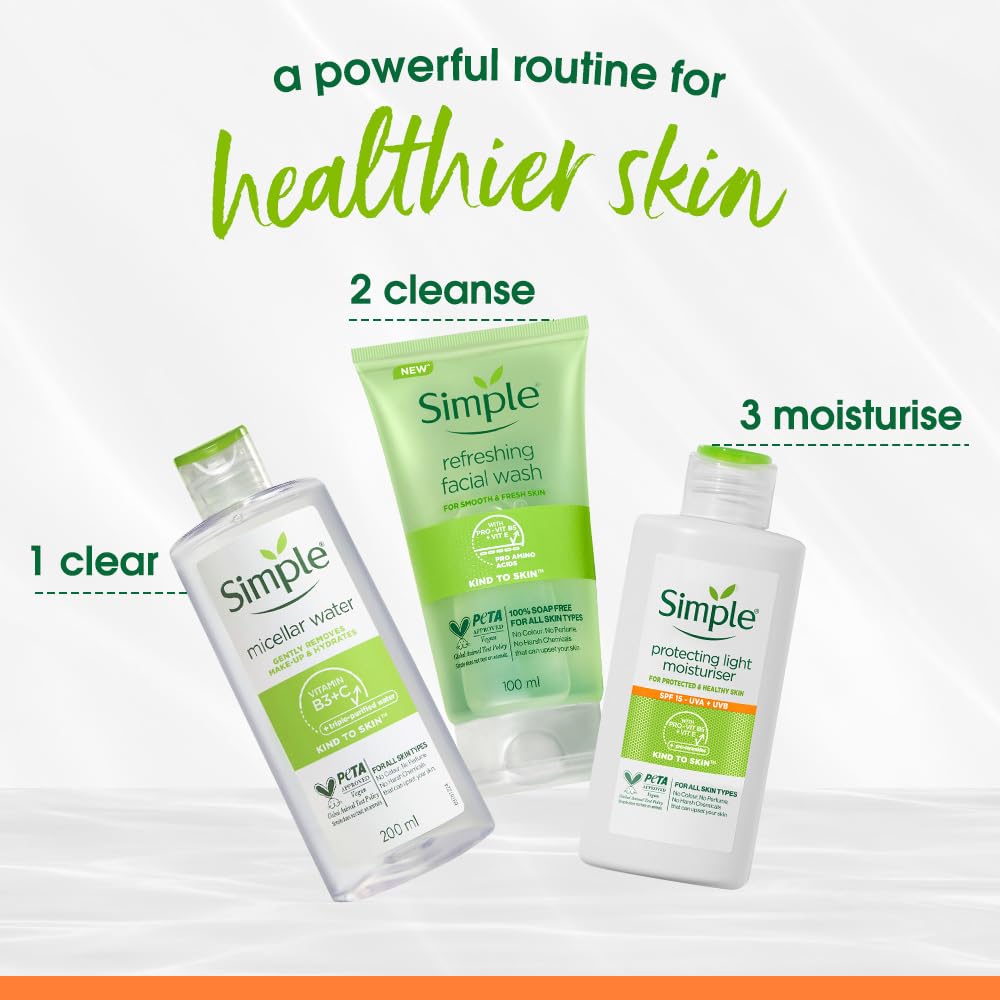 Simple Kind To Skin Protecting Light Moisturiser 125 ml | SPF 15- UVA+UVB | For Protected & Healthy Skin | For All Skin Types