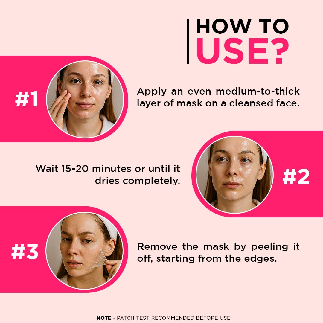 Orgatre Korean Peel Off Mask with Ceramide & Rice Water | Brightening & Hydrating Face Mask | Removes Blackheads, Dead Skin & Tan | For Glassy & Radiant Skin |