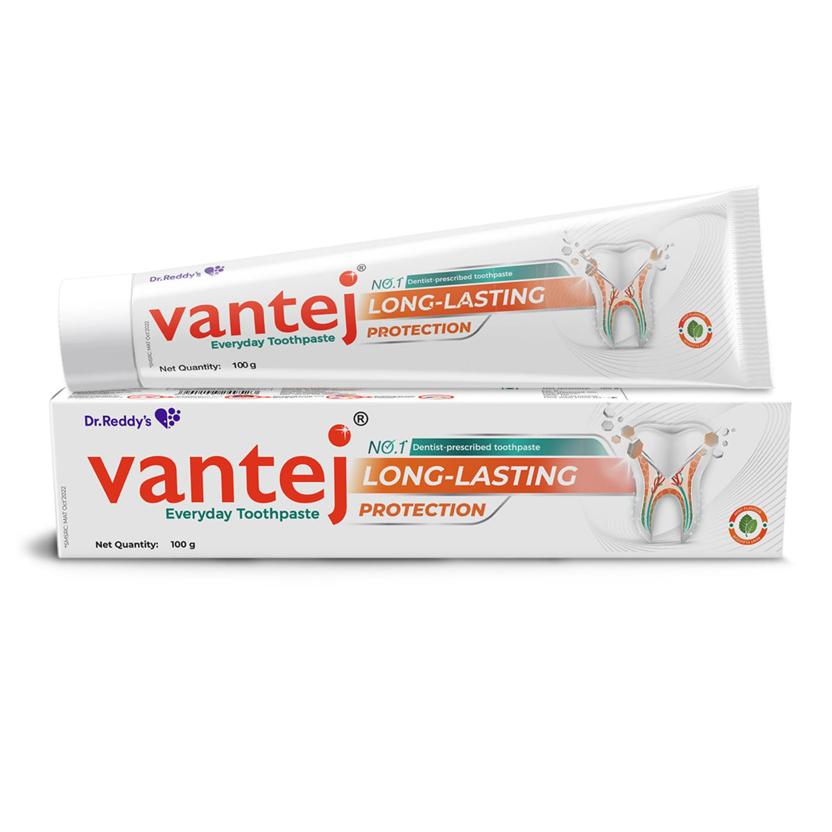 Dr. Reddy's Vantej Sensitivity Protection Toothpaste | Long-Lasting Protection for Sensitive Teeth| Nourishes & Protects Teeth | Helps Restore Enamel with Essen