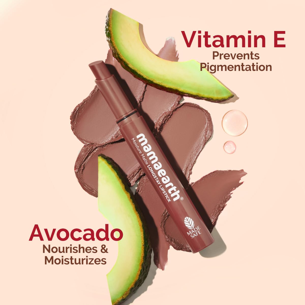 Mamaearth Moisture Matte Lipstick (05 - Espresso Brown) | Infused with Vitamin E | 12-Hour Long Stay & 8-Hour Moisture Lock | Cruelty-Free & Smudge-Proof | 0.07 Oz/2g