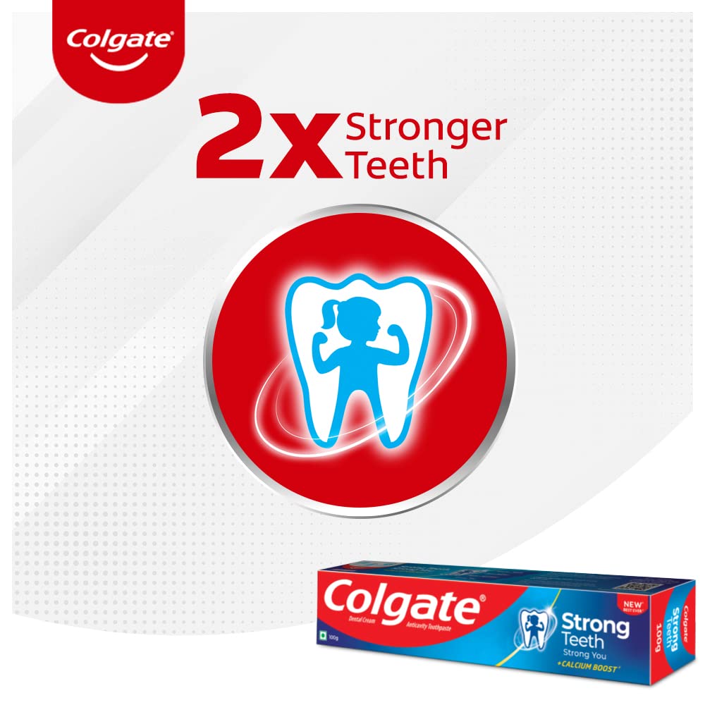 Colgate Cavity Protection Strong Teeth Toothpaste with Amino Shakti - 1000gm (500gX2) Saver Pack , India's No.1 Toothpaste
