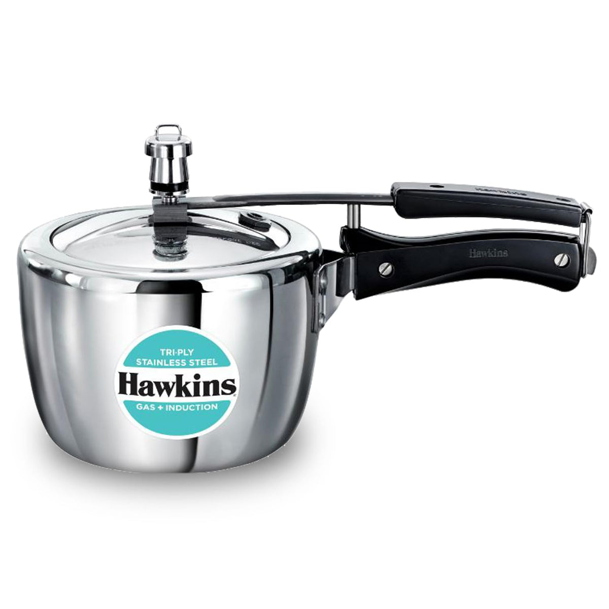 Hawkins 1.5 Litre Triply Stainless Steel Pressure Cooker, Inner Lid Induction Baby Cooker, Silver (HSST15) 1.5 Litres