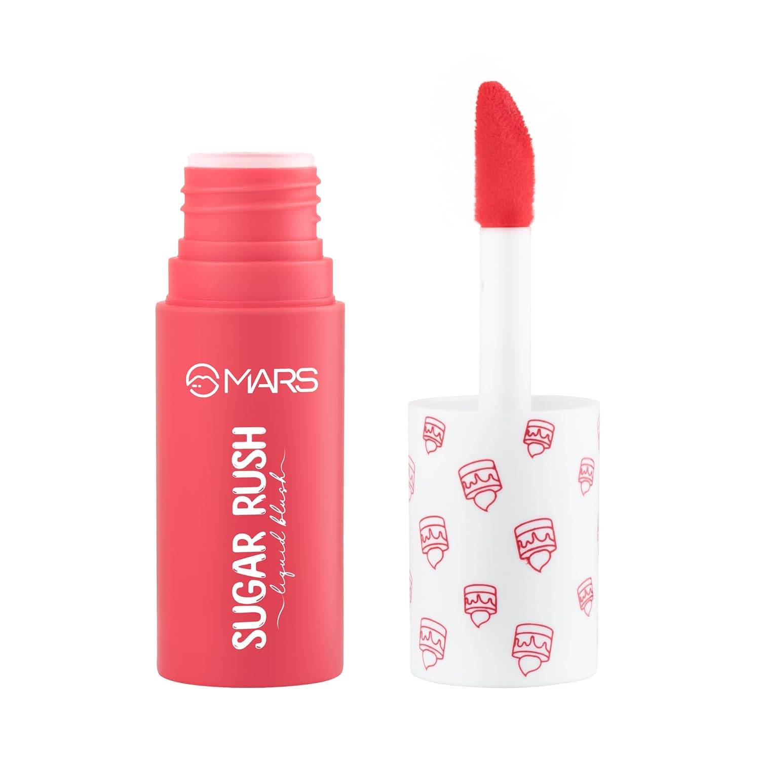 MARS Sugar Rush Liquid Blush (04-ROSE SLUSH) | High-Pigmentation | Lightweight Formula | Dewy Matte Finish | Long-Lasting | Smooth Radiant Glow | Easy Doe-Foot Applicator (4.5ml)