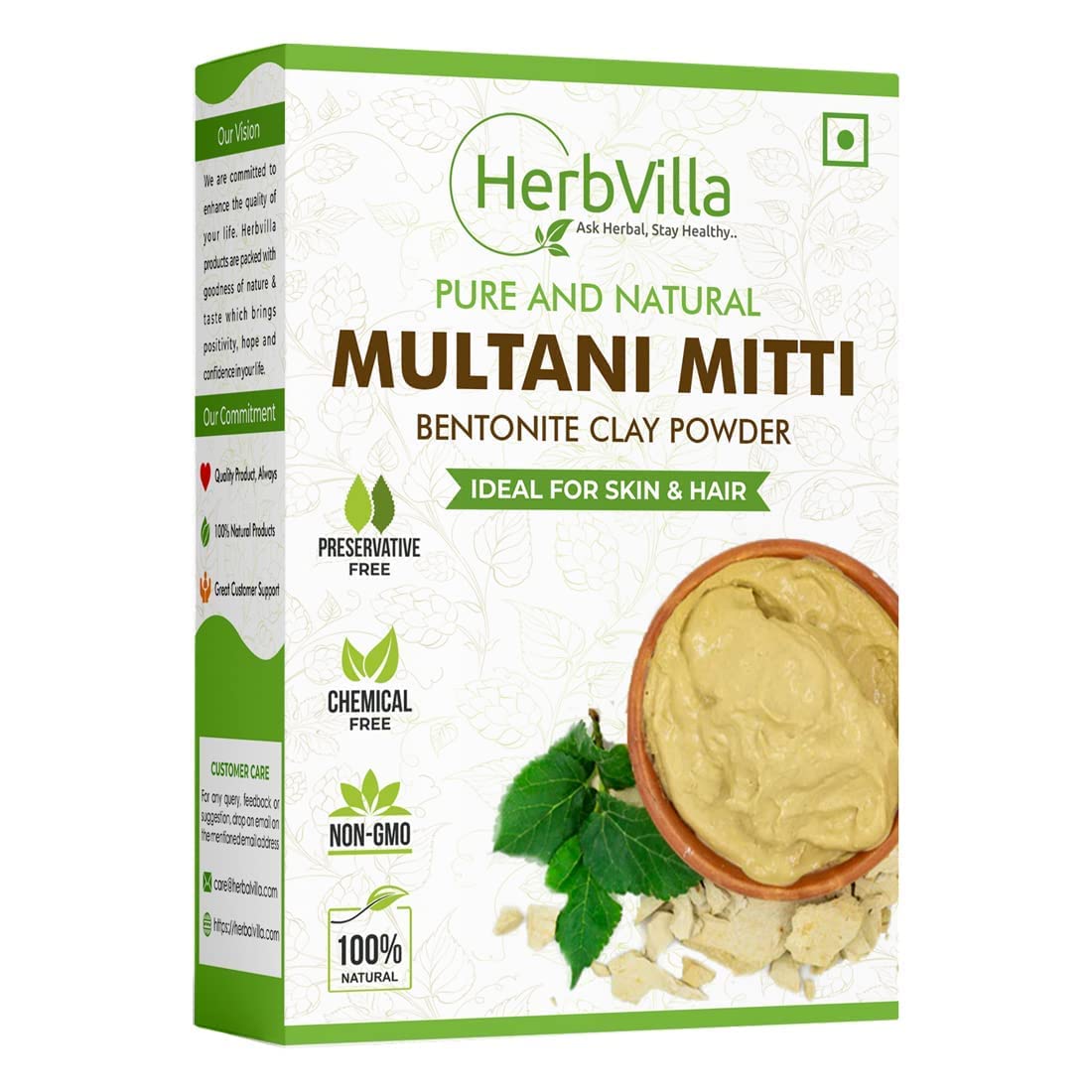 Natural Multani Mitti Powder for Face Pack (200 Grams) Fuller's Earth, Bentonite Clay 200 g (Pack of 1)