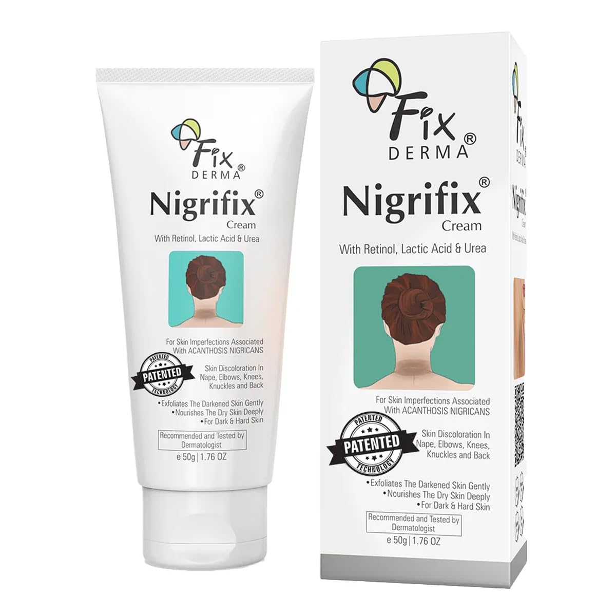 Fixderma Nigrifix Cream for Acanthosis Nigricans with Lactic Acid | Dermatologist Tested Retinol Cream | For Dark Body Parts like Neck, Ankles, Knuckles, Armpit