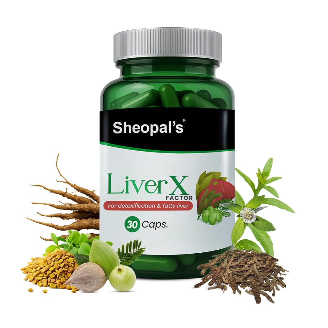 Sheopal's Liver X – Ayurvedic Liver Detox Supplement with Kutki – Supports Liver Health & Fatty Liver Management – 30 Vegetarian Capsules