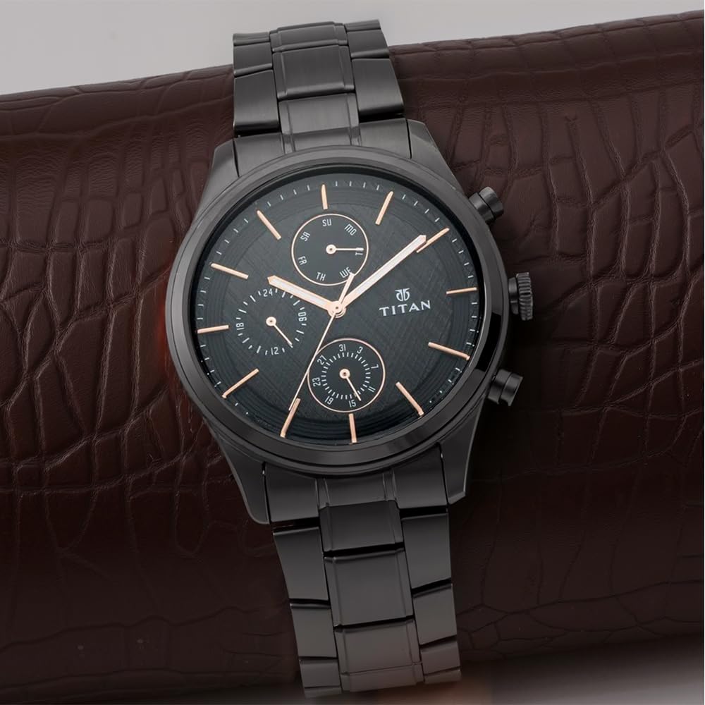 Titan Analogue Men's Watch (Black Dial Black Colored Strap)/NP1805NM01