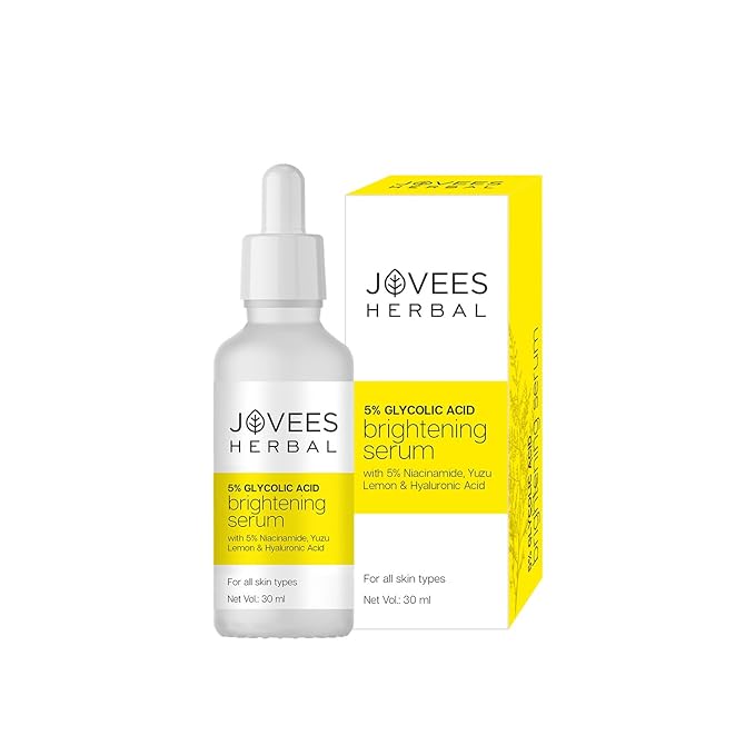 Jovees Herbal 5% Glycolic Acid Brightening Serum With 5% Niacinamide Yuzu Lemon & Hyaluronic Acid | Improves Skin Texture & Uneven Skin | For All Skin Types | 3