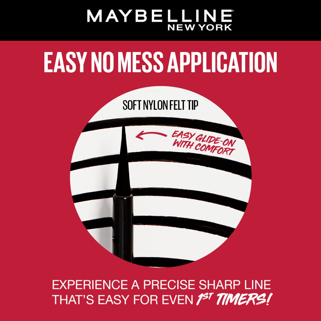 Maybelline New York Tattoo Liquid Eye Liner 48H Dip In, Black | Long Lasting Smudge Proof Eyeliner, Waterproof Eyeliner