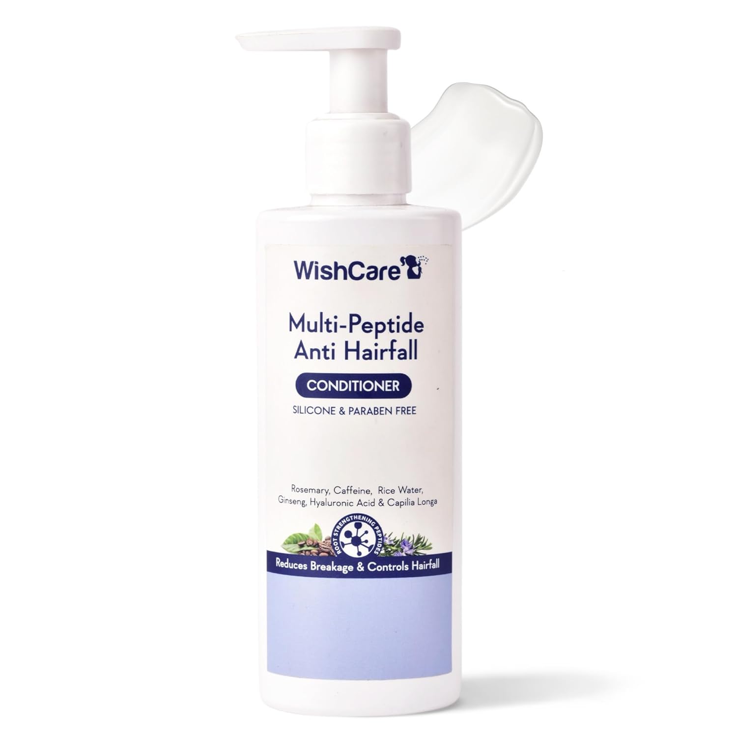 WishCare Multi Peptide Anti Hairfall Conditioner For Women & Men | Controls Hair Fall & Promotes Hair Growth | Conditioner For Frizzy Hair, Dry Hair | With Rice Water, Rosemary & Hyaluronic Acid | 200ml