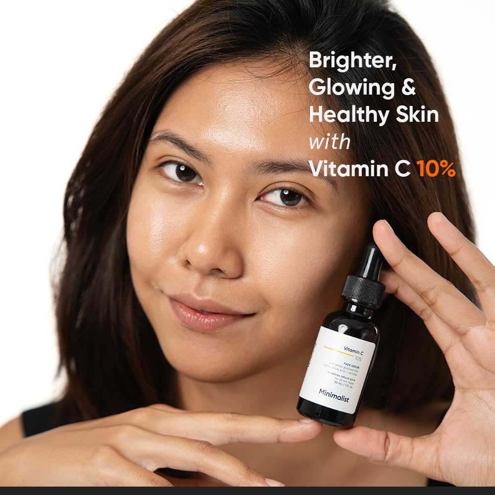Minimalist 10% Advanced Vitamin C Serum for Glowing Skin | Brightening & Visible Reduces Dark Spots | For Uneven Skin Tone, Dullness | Daily Face Serum (Stable