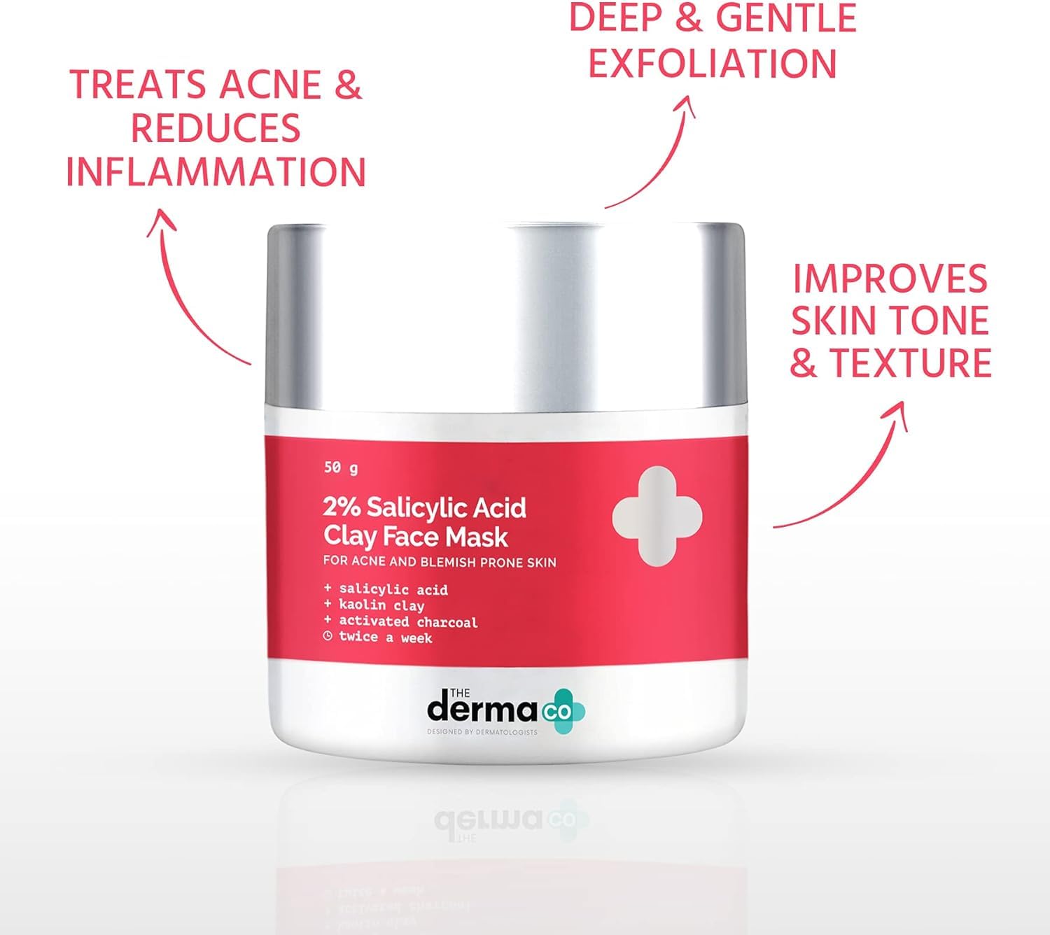 The Derma Co 2% Salicylic Acid Clay Face Mask for Men and Women for Acne & Blemish Prone Skin - 50 g(dermaco)