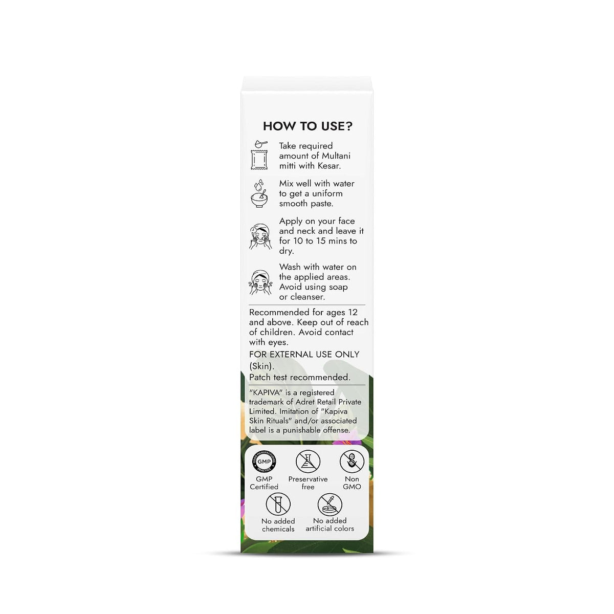 Kapiva Multani Mitti with Kesar for Face | Natural Fuller’s Earth | Face Pack for Glowing Skin| Enhanced with Saffron