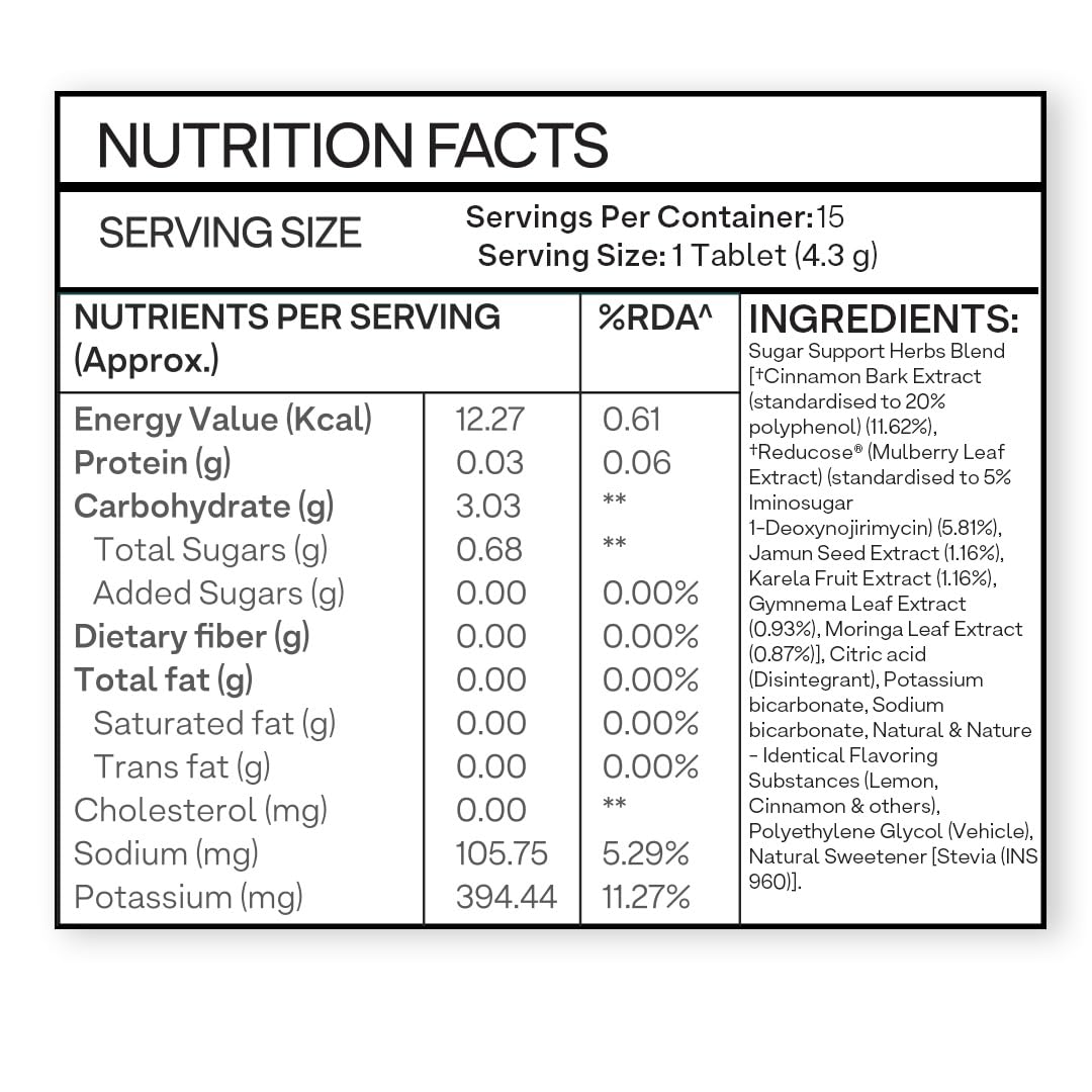 OZiva Sugar Support Effervescent, Blood Sugar Control, 30 Tabs