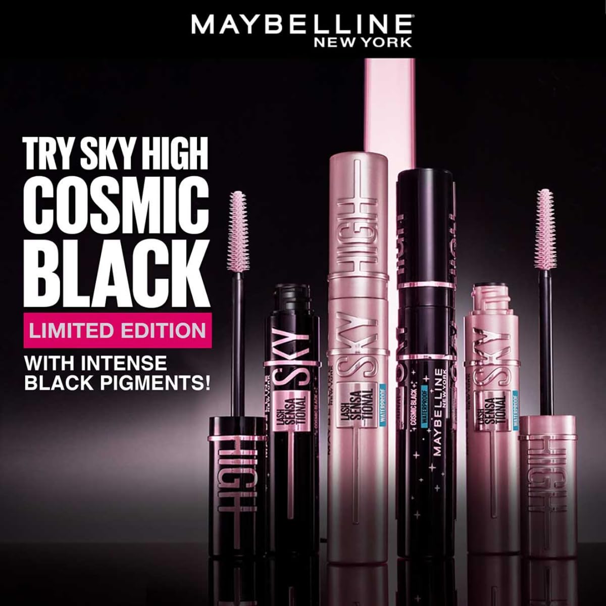 Maybelline New York Lash Sensational Sky High Waterproof Mascara,Very Black