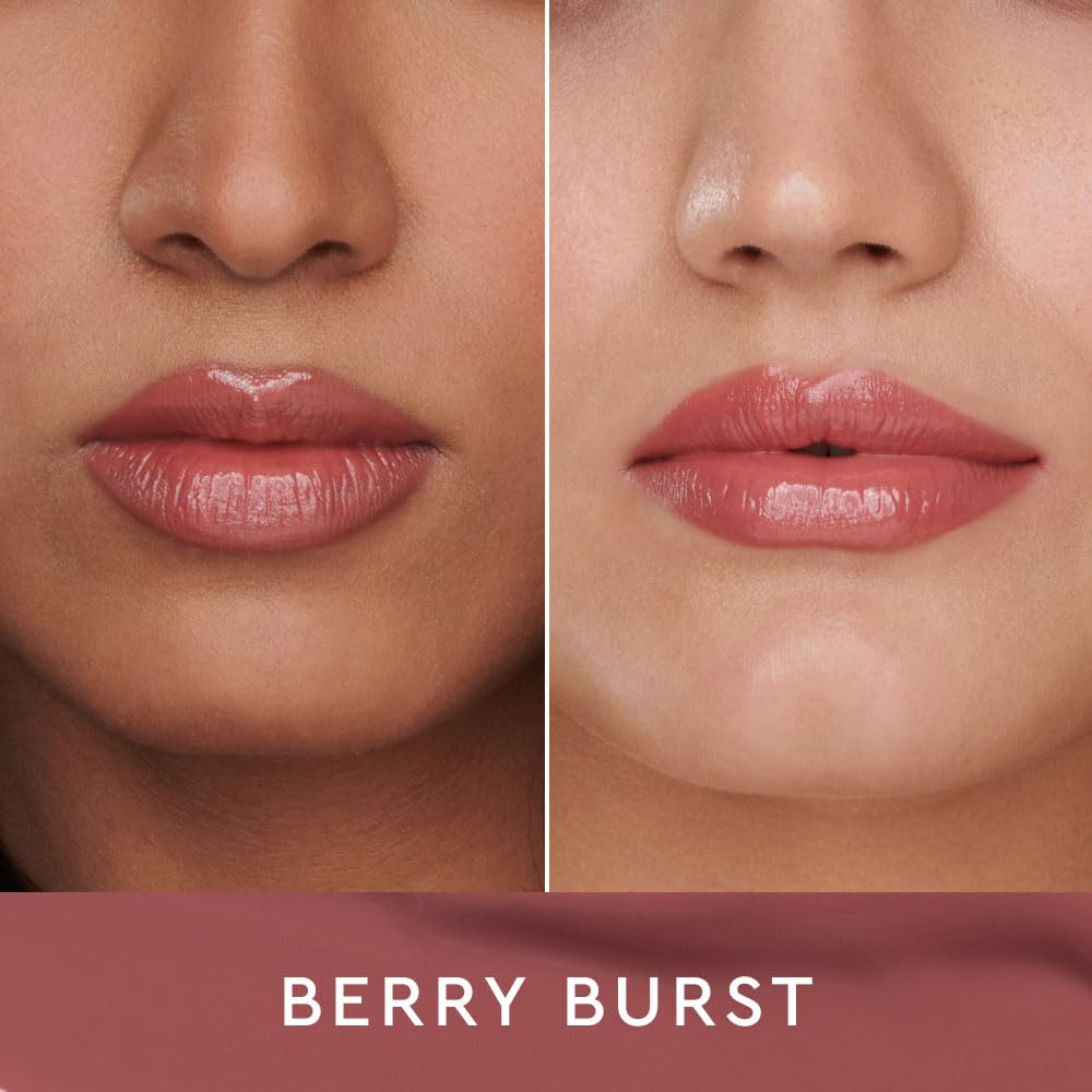 Kiro Glossfinity Crème Gloss - Berry Burst, 5ml | High-Shine Nude Lip Gloss | Hydrating, Non-Sticky Formula | Enriched with Murumuru & Cupuacu Butters | 8 Shades for Every Indian Skin Tone