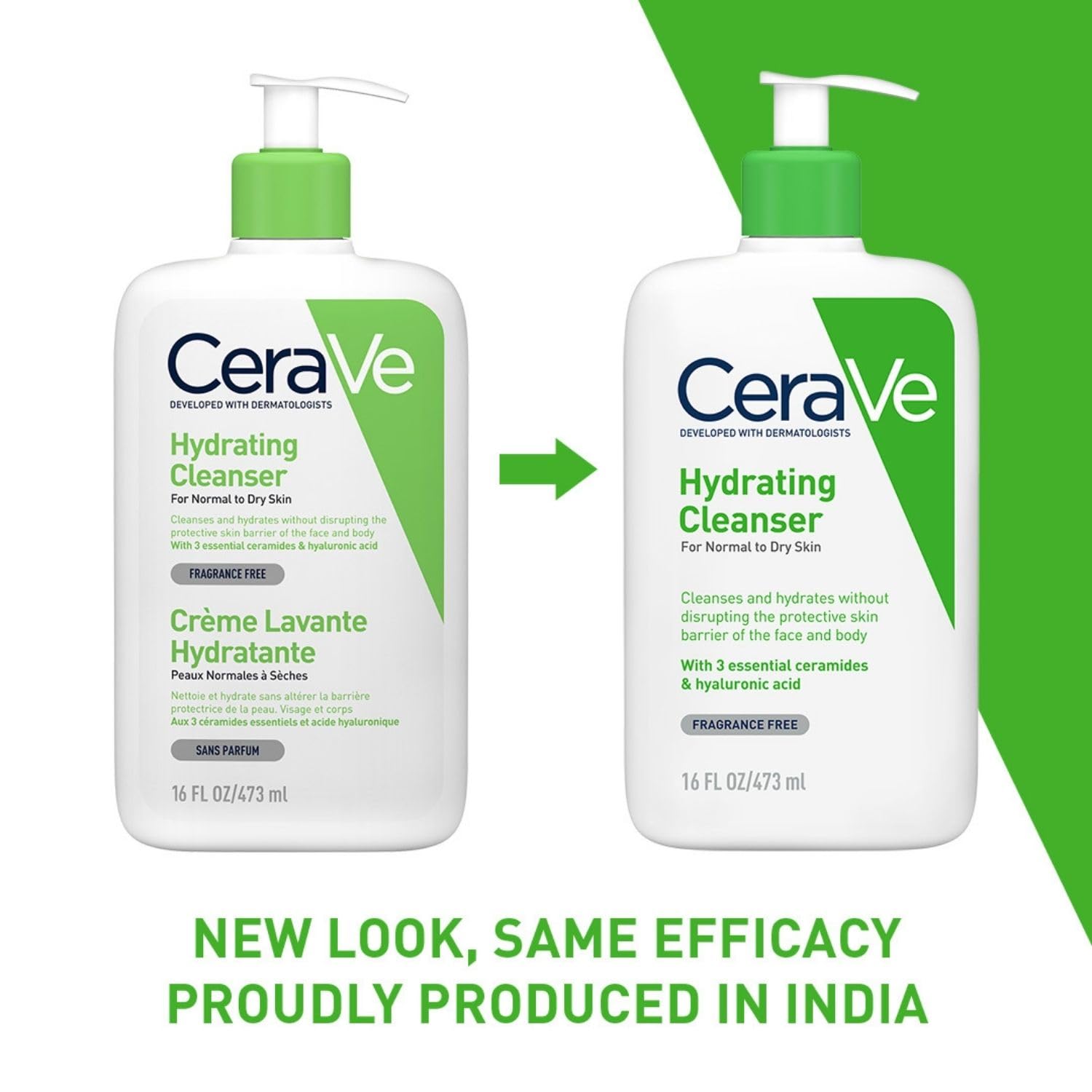 CeraVe Hydrating Cleanser For Normal To Dry Skin (473ml) - Non-Foaming Face Wash with Hyaluronic Acid And Ceramides | Non-Comedogenic, Non-Irritating And Fragrance-Free Cleanser