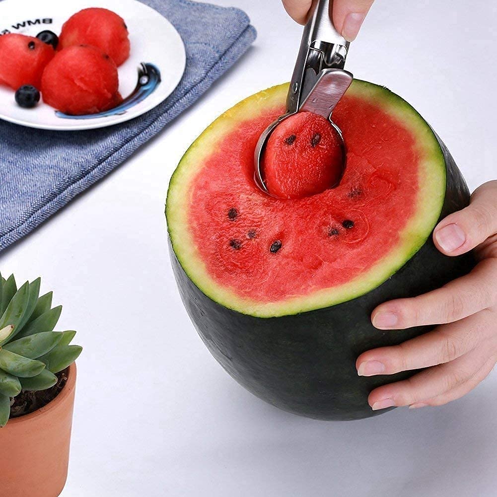 Sakoraware Multipurpose Ice Cream Scoop, Spring Handle Premium Stainless Steel Scooper for Icecream, Muffins Melon Cookie Dough Cutter, Dessert Serving Kitchen
