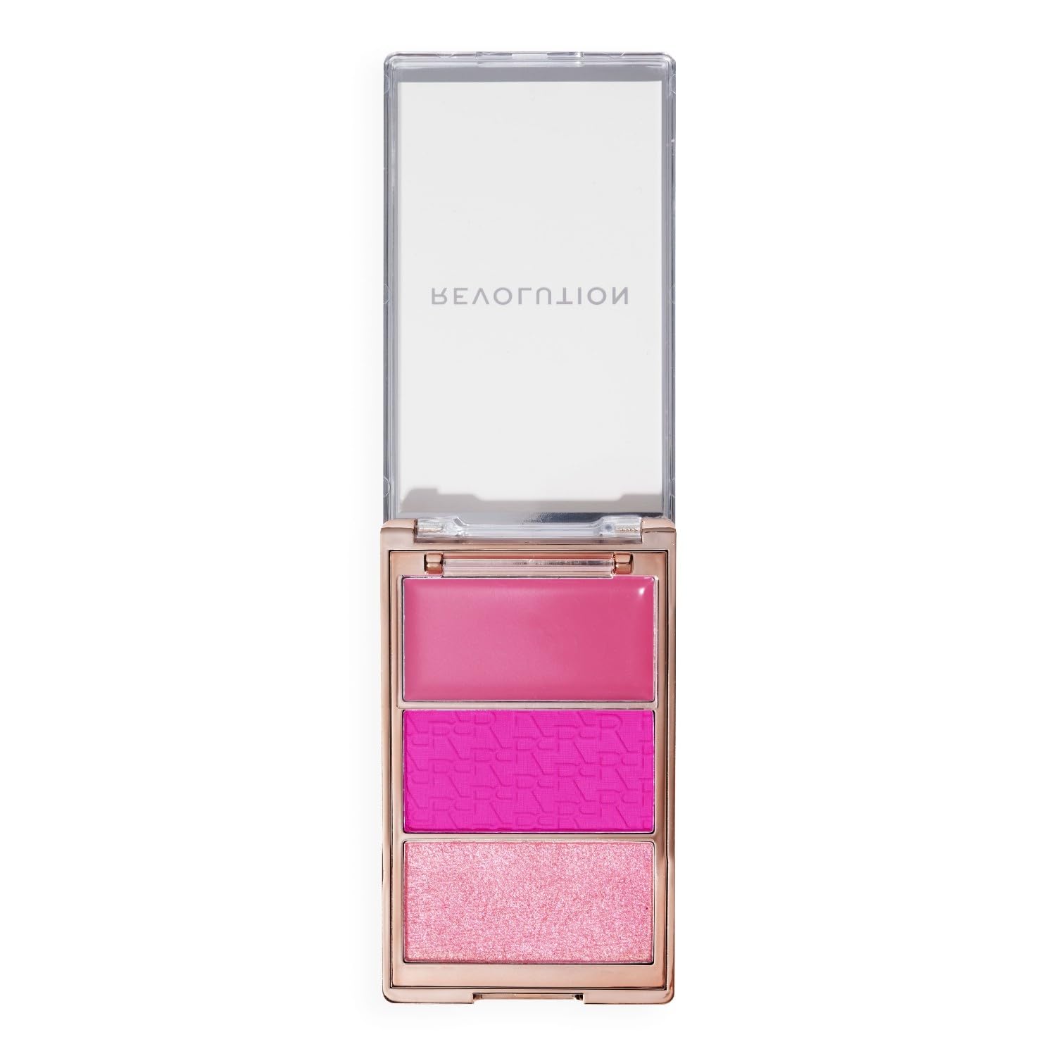Revolution, Blush Icon Palette, Cream & Pressed Powder Blusher, Highly Pigmented, Face Palette, Vegan & Cruelty-Free, 3 Shades (Hot Pink Flag, 9.8gm)