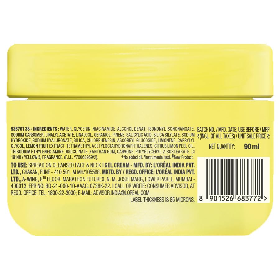 Garnier Fresh & Bright Vitamin C Gel Face Moisturizer Cream, 45ml 45 ml (Pack of 1)