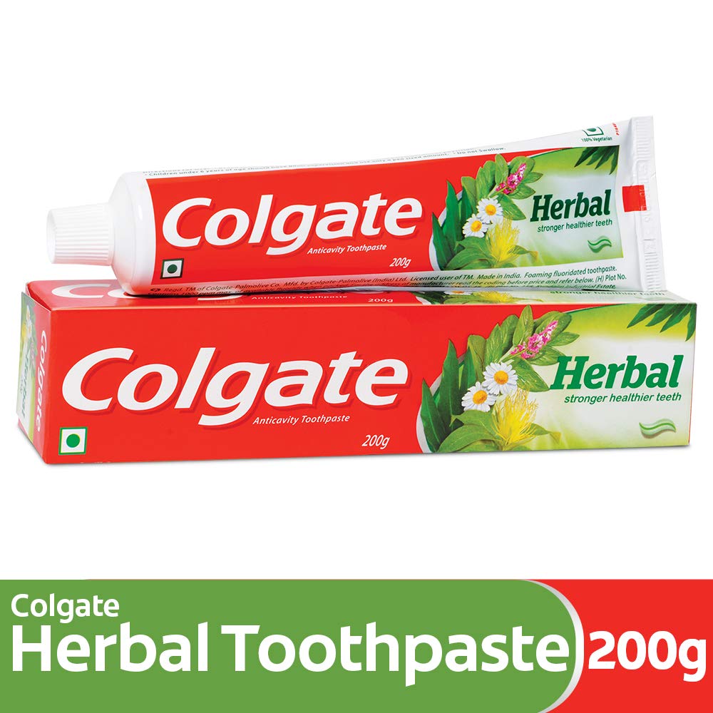 Colgate Herbal Oral Care Toothpaste, Goodness of Natural Ingredients for Healthy Teeth, 200g 200 g (Pack of 1)