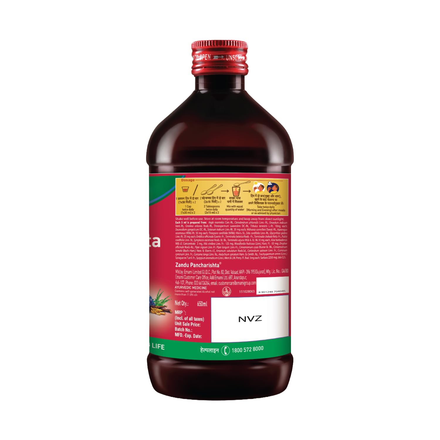 Zandu Pancharishta Ayurvedic Digestive Tonic 650ML