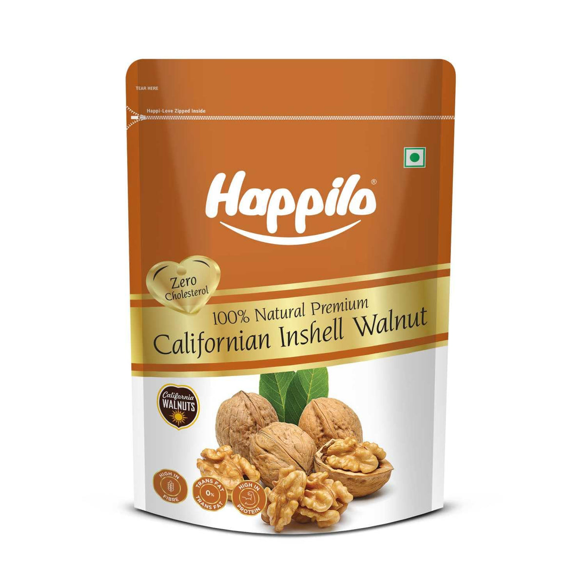 Happilo Premium Inshell Dried Walnut 500g (Pack of 1) | Dry Fruits, Healthy Snacks | Large Size | Walnut with Shell | Rich in Protein, Antioxidants & Source of