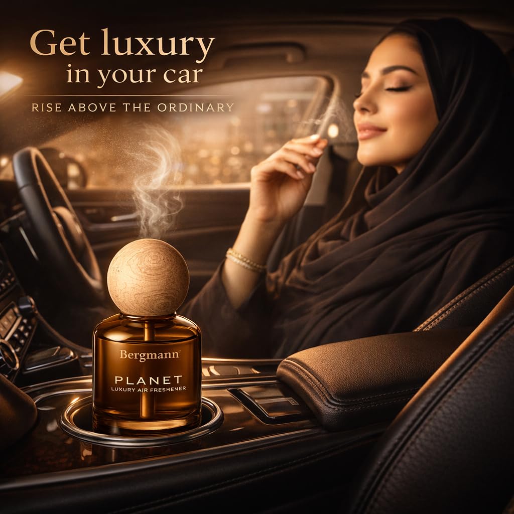 Bergmann Planet Luxury Car Perfume, Car Air Freshener, For Car & Home, Alcohol-free, Long-Lasting upto 90 days, COLOGNE, 110ml