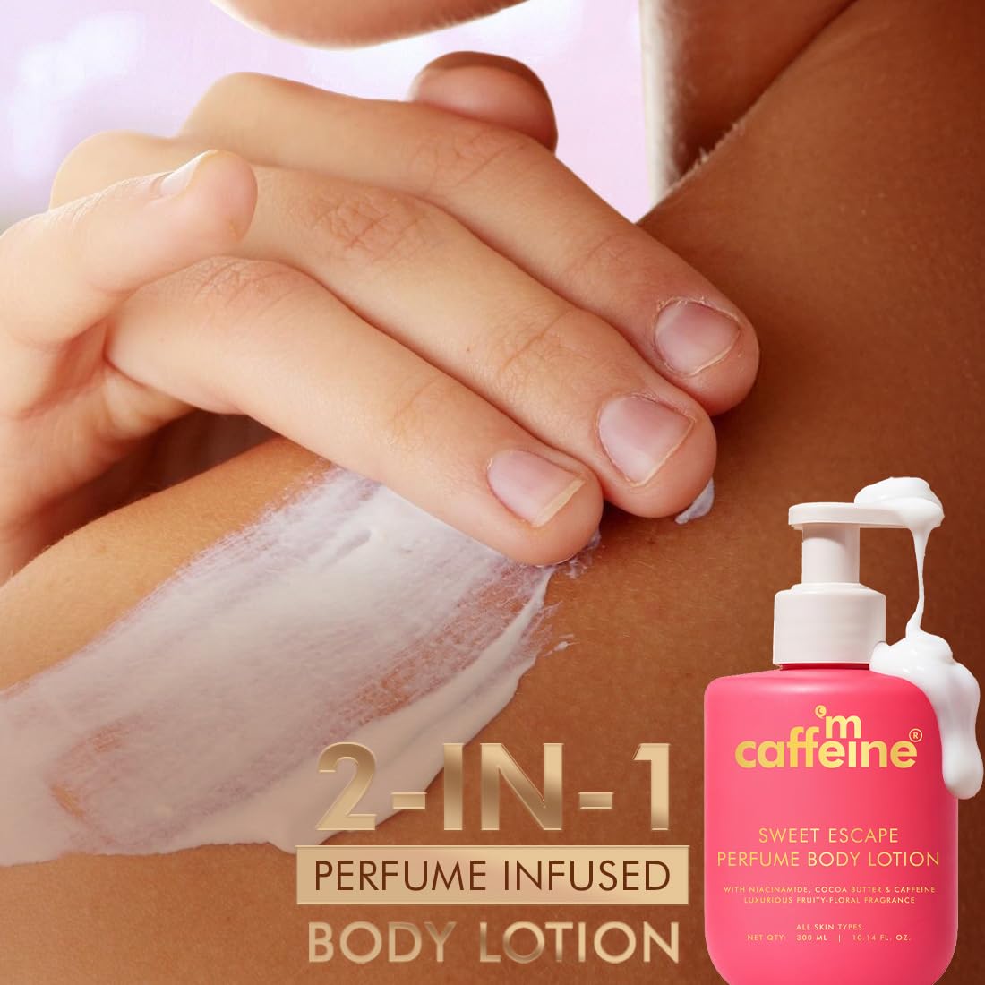 mCaffeine Smooth Skin & Floral Bliss Duo | 7% Exfoliating Body Wash | 1% Salicylic & 2% Lactic Acid | Reduces Body Acne & Ingrown Hair | Sweet Escape Perfume Bo
