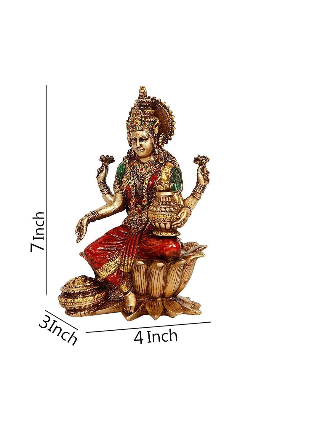 CraftVatika Lakshmi Devi Idol Statue for Home Puja Goddess Laxmi Idols Showpiece for Temple Pooja Room Diwali Decoration Gifts for Family Friends Corporate Clie