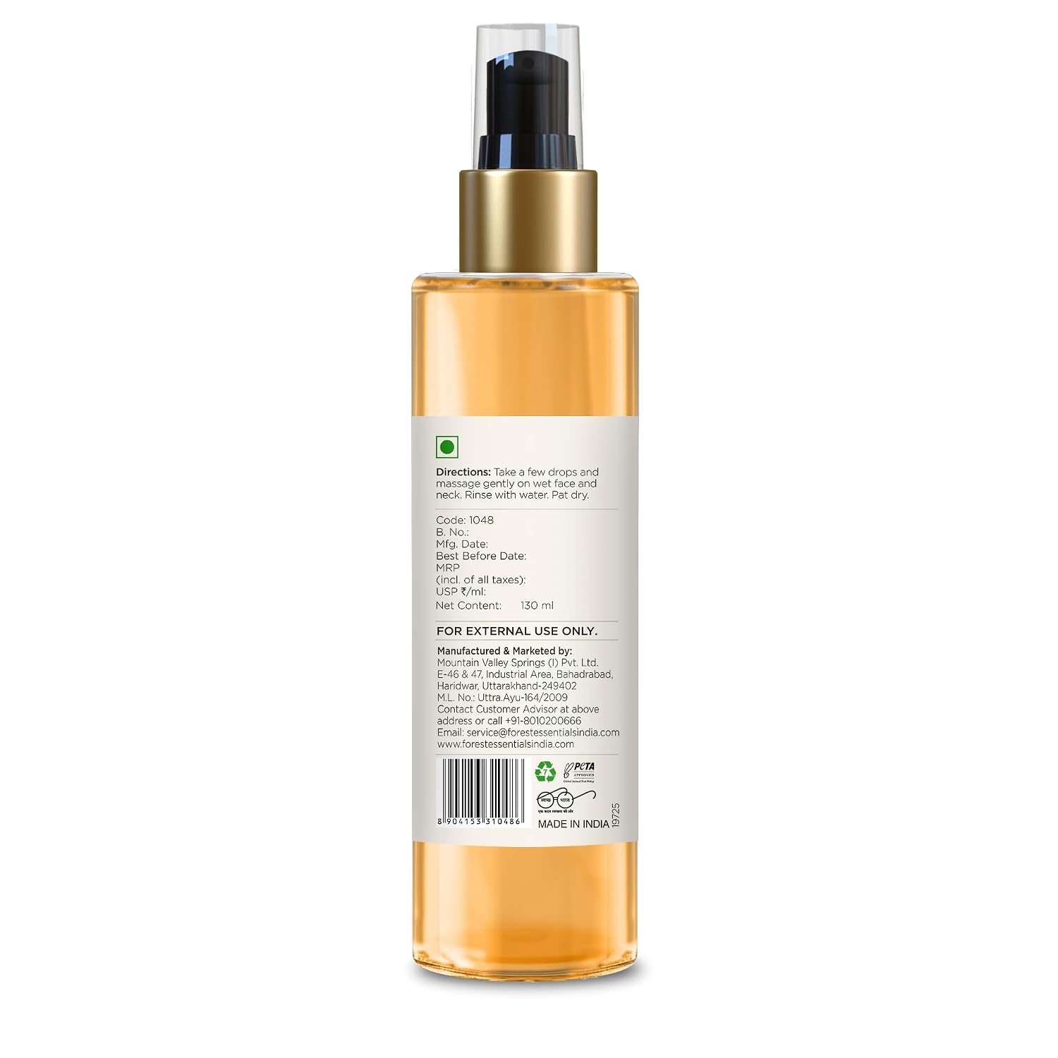 Forest Essentials Delicate Facial Cleanser Mashobra Honey, Lemon & Rose Water 130 Ml (Face Wash)