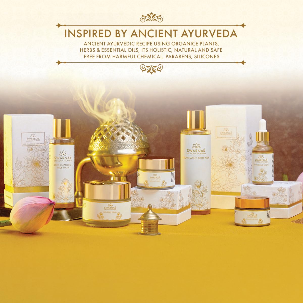 24K Gold Kumkumadi Anti-Aging Face Serum for Women & Men | With Almond Oil, Saffron & Vitamin E | Lightweight Hydrating Facial Serum for All Skin Types | Daily