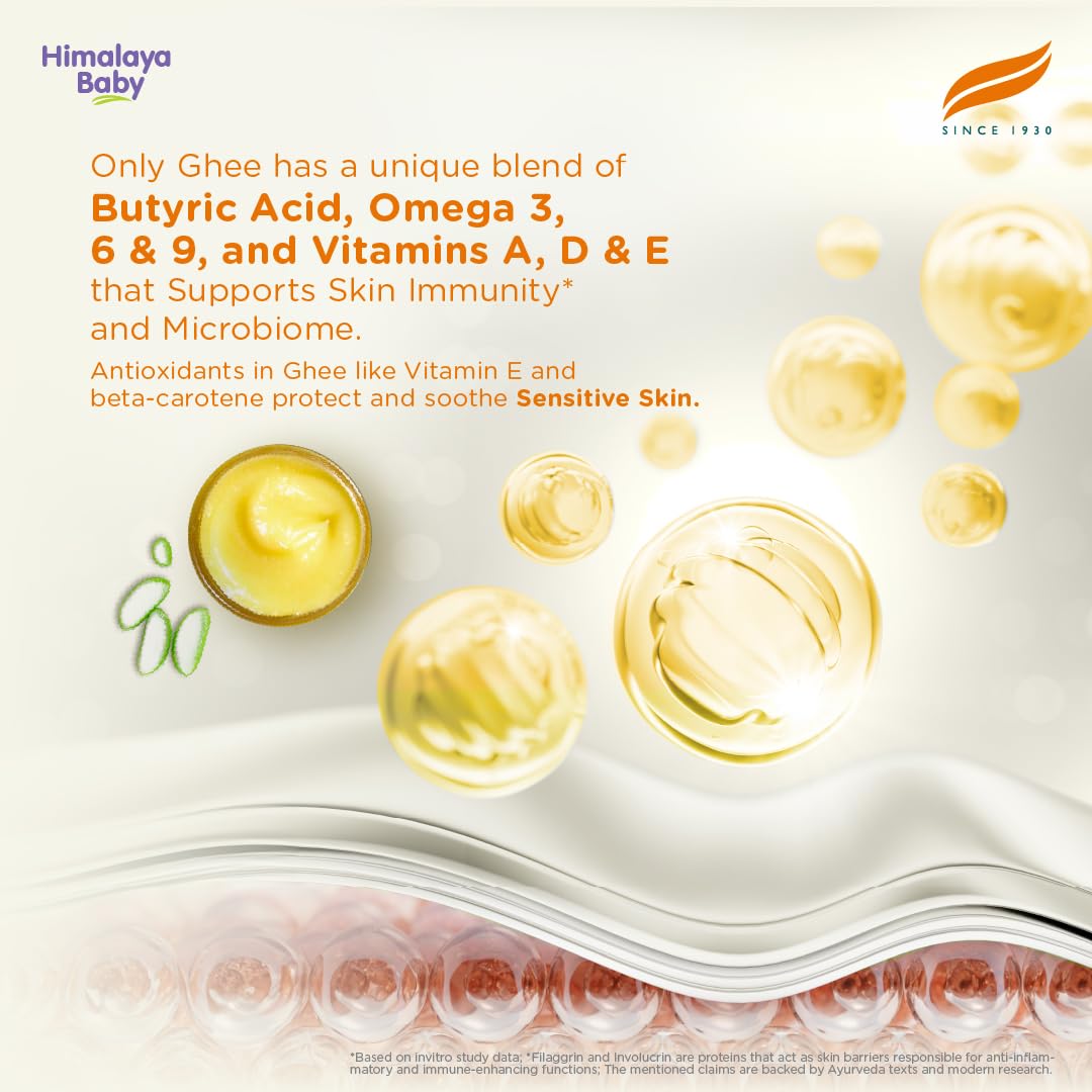 Himalaya Baby Cream with Pure Cow Ghee 200ml| For Sensitive Skin| pH 5.5 Pure cow ghee 200 ml (Pack of 1)