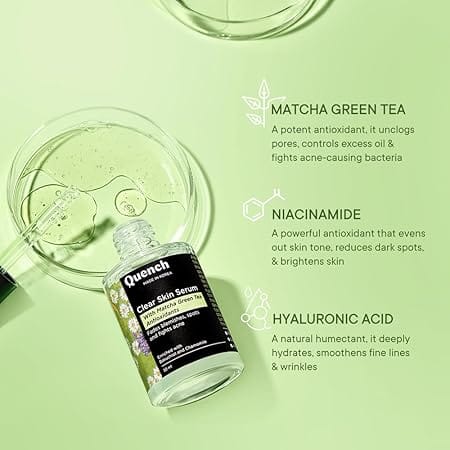 Quench - Clear Skin Serum With Matcha Green Tea, Niacinamide & Hyaluronic Acid (30ml)