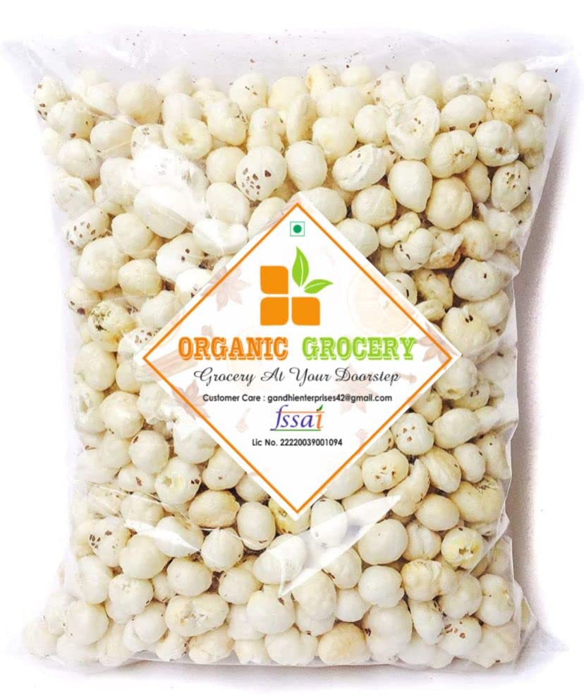 Organic Grocery Jumbo Handpicked Lotus Seeds/Fox Nuts Big Size Phool Makhana (Pop/Gorgon Nut Puffed Kernels) (400 GM) | Tasty and Healthy 400 g (Pack of 1)